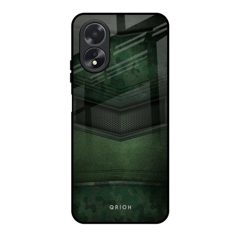 Green Leather Oppo A18 Glass Back Cover Online