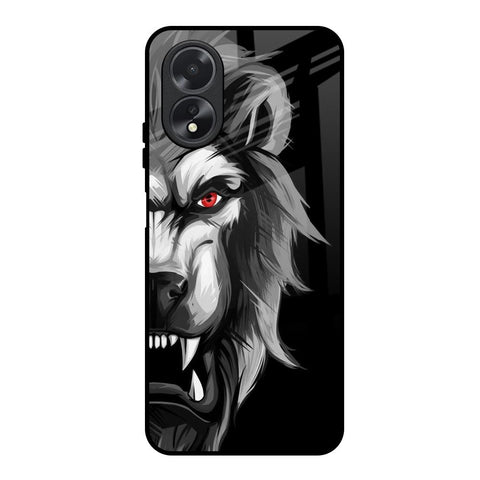 Wild Lion Oppo A18 Glass Back Cover Online