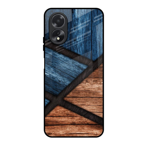 Wooden Tiles Oppo A18 Glass Back Cover Online