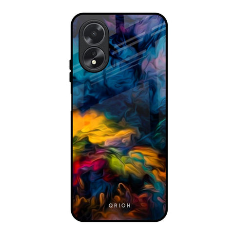 Multicolor Oil Painting Oppo A18 Glass Back Cover Online