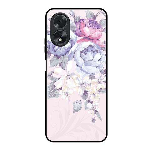 Elegant Floral Oppo A18 Glass Back Cover Online