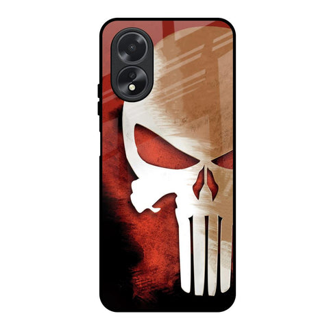 Red Skull Oppo A18 Glass Back Cover Online