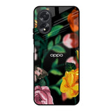 Flowers & Butterfly Oppo A18 Glass Back Cover Online