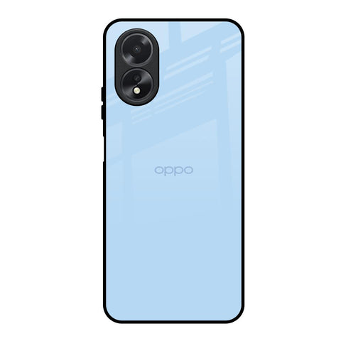 Pastel Sky Blue Oppo A18 Glass Back Cover Online