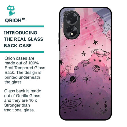 Space Doodles Glass Case for Oppo A18