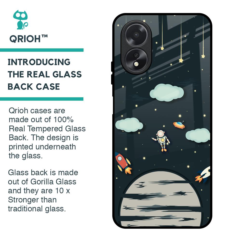 Astronaut Dream Glass Case For Oppo A18