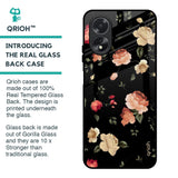 Black Spring Floral Glass Case for Oppo A18