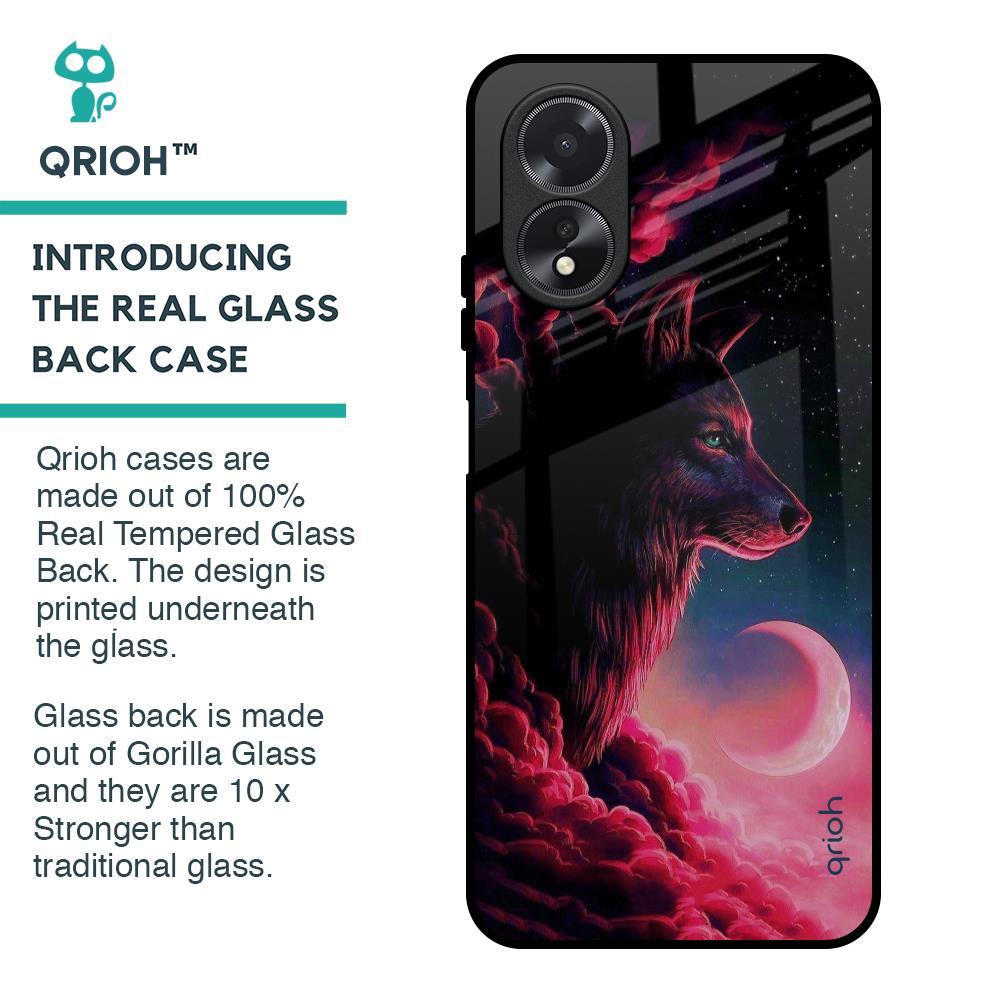 Moon Wolf Glass Case for Oppo A18