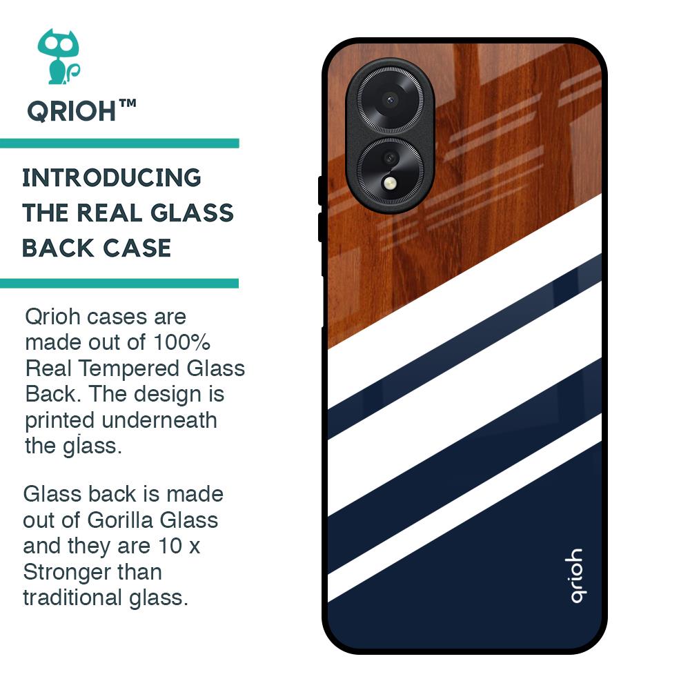 Bold Stripes Glass Case for Oppo A18