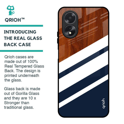 Bold Stripes Glass Case for Oppo A18