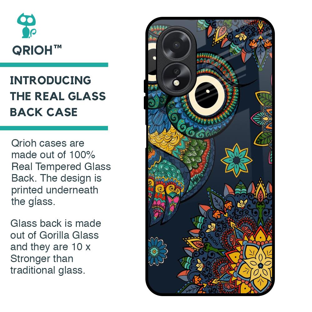 Owl Art Glass Case for Oppo A18
