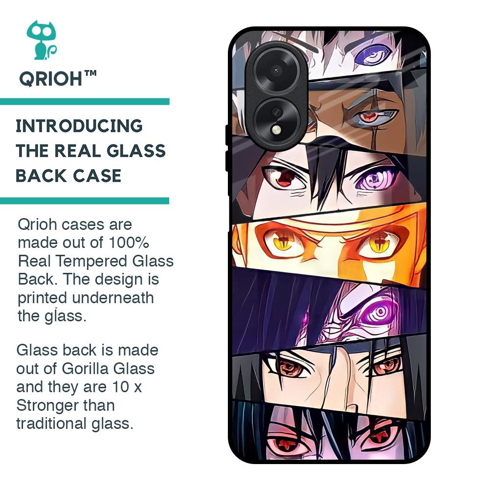 Anime Eyes Glass Case for Oppo A18