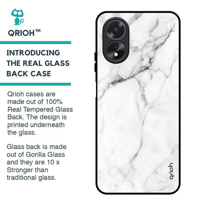 Modern White Marble Glass Case for Oppo A18