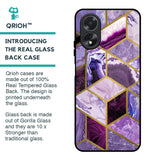 Purple Rhombus Marble Glass Case for Oppo A18