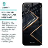 Sleek Golden & Navy Glass Case for Oppo A18