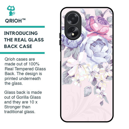 Elegant Floral Glass Case for Oppo A18