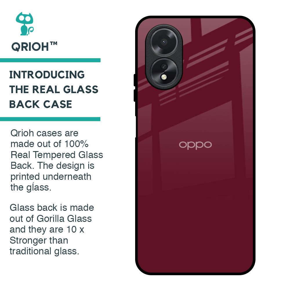 Classic Burgundy Glass Case for Oppo A18