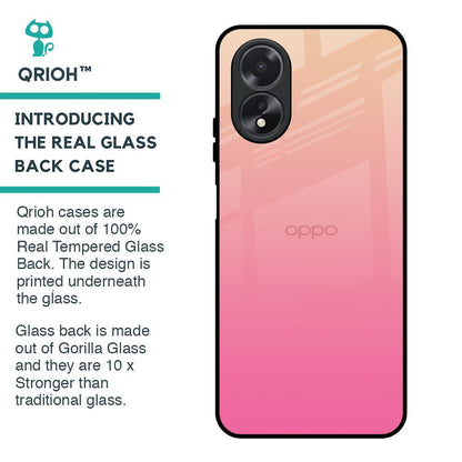 Pastel Pink Gradient Glass Case For Oppo A18