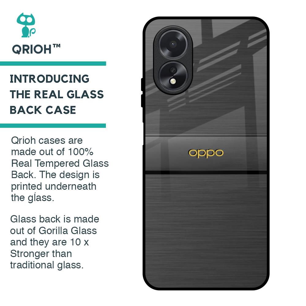 Grey Metallic Glass Case For Oppo A18