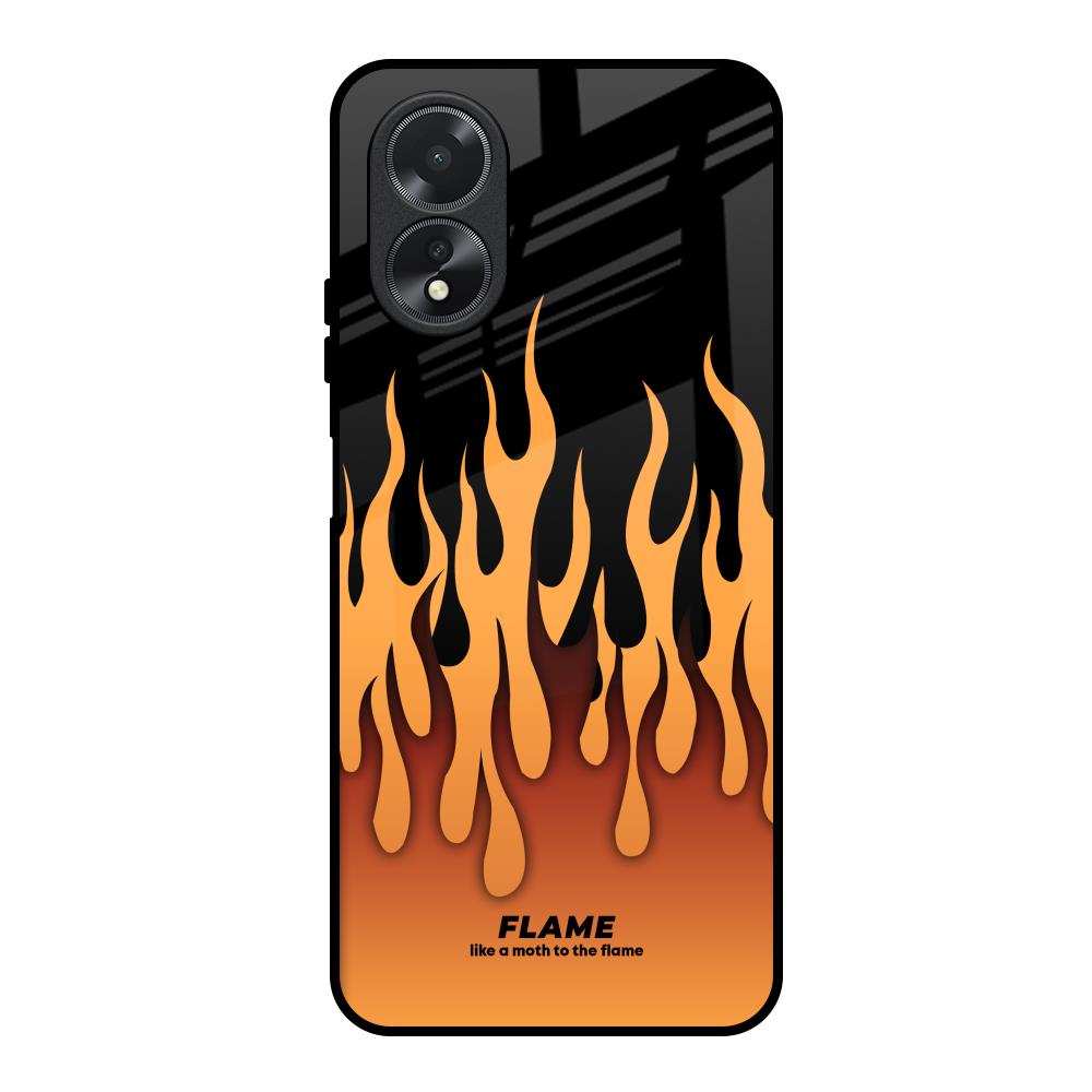 Fire Flame Oppo A38 Glass Back Cover Online