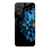 Half Blue Flower Oppo A38 Glass Back Cover Online