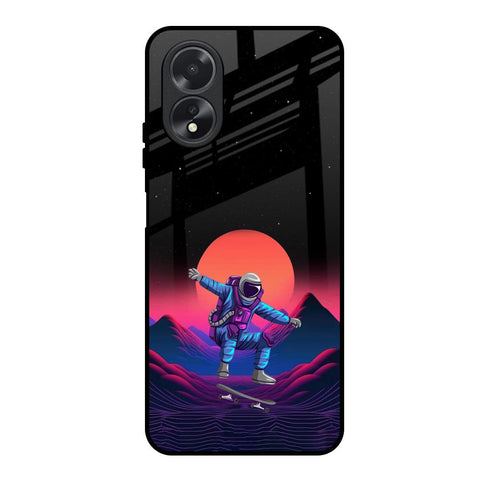 Retro Astronaut Oppo A38 Glass Back Cover Online