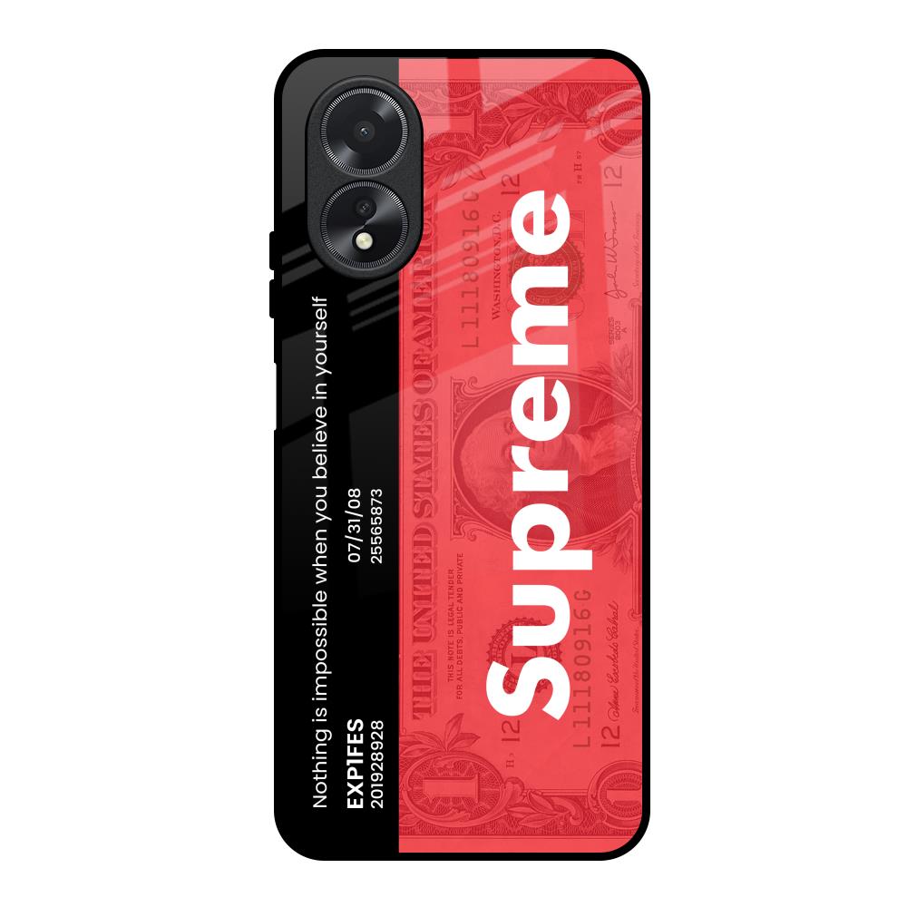 Supreme Ticket Oppo A38 Glass Back Cover Online