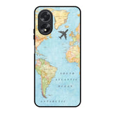 Travel Map Oppo A38 Glass Back Cover Online