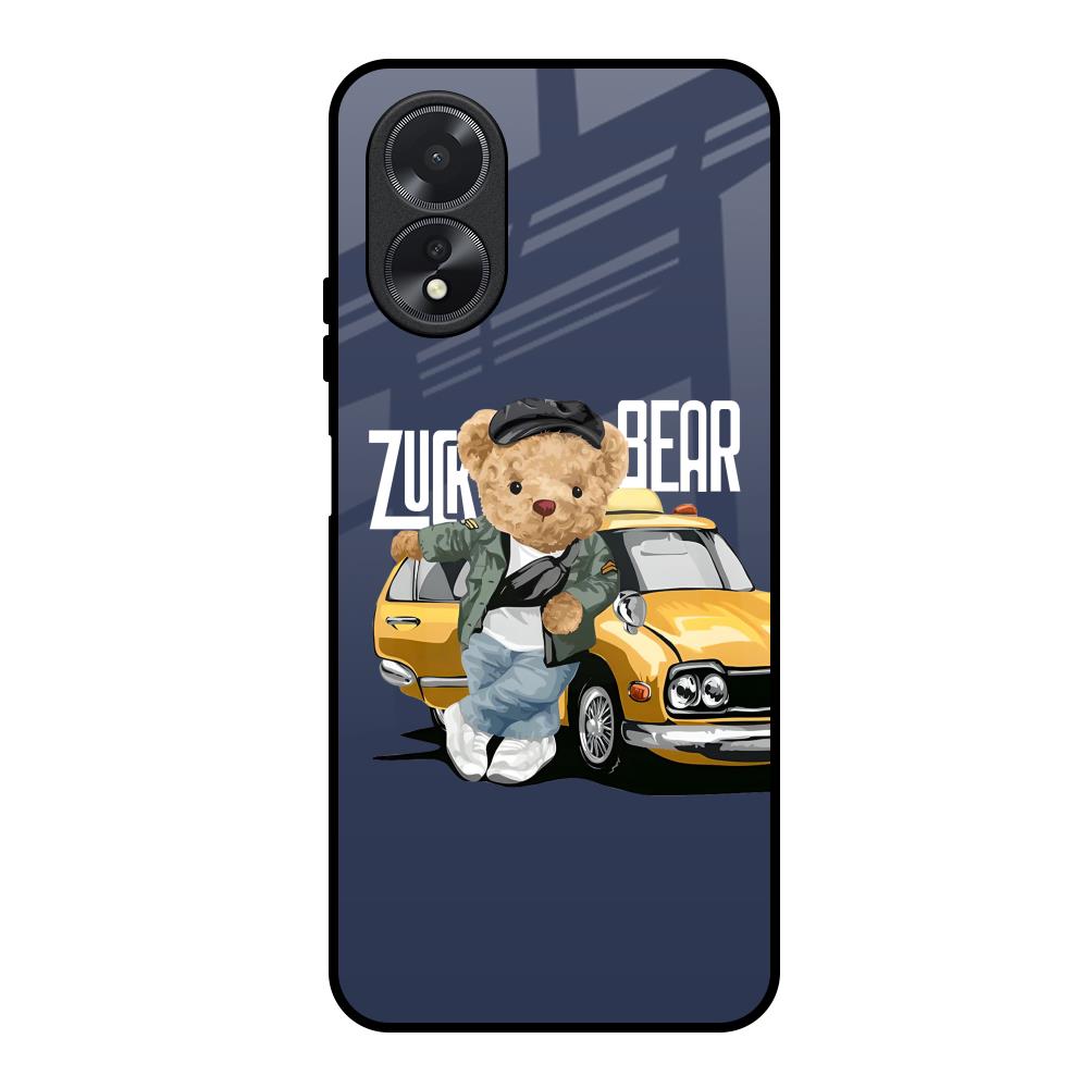 Adventurous Bear Oppo A38 Glass Back Cover Online