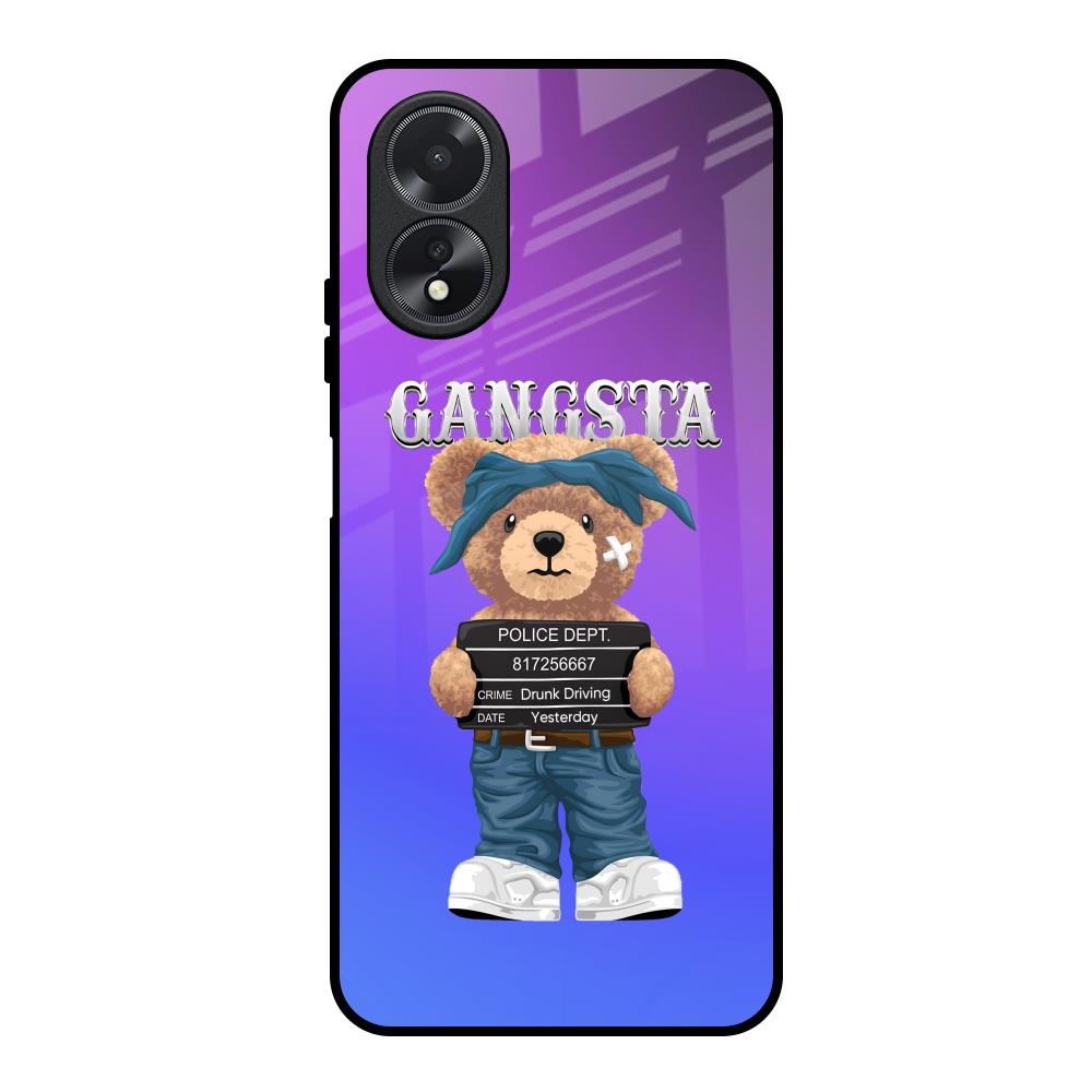 Gangsta Bear Oppo A38 Glass Back Cover Online