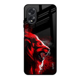 Red Angry Lion Oppo A38 Glass Back Cover Online