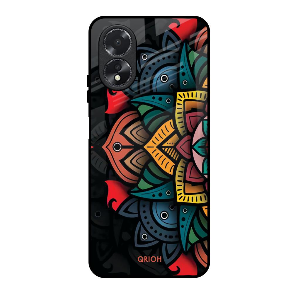 Retro Gorgeous Flower Oppo A38 Glass Back Cover Online
