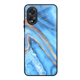 Vibrant Blue Marble Oppo A38 Glass Back Cover Online