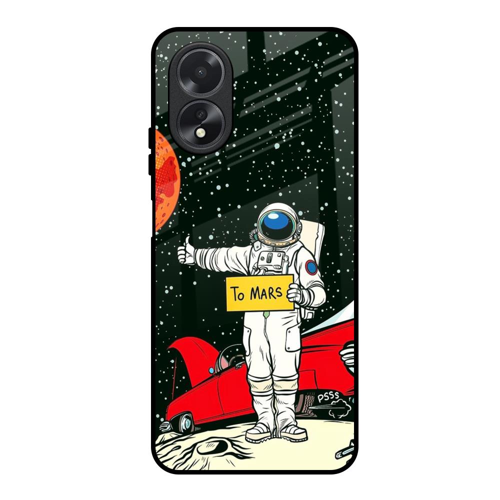 Astronaut on Mars Oppo A38 Glass Back Cover Online