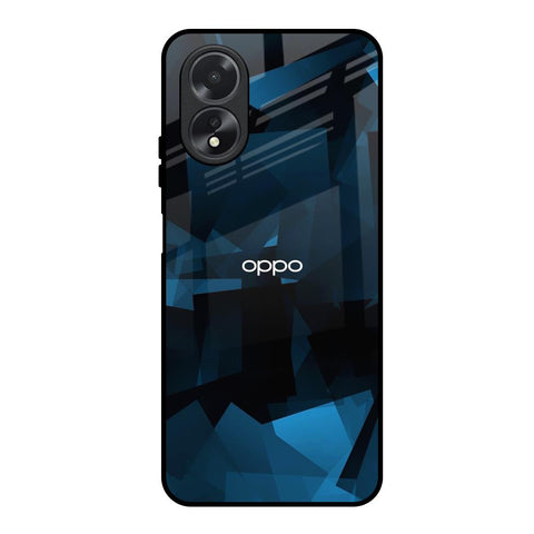 Polygonal Blue Box Oppo A38 Glass Back Cover Online