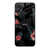 Tropical Art Flower Oppo A38 Glass Back Cover Online