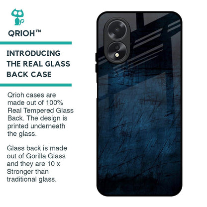 Dark Blue Grunge Glass Case for Oppo A38