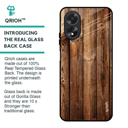 Timber Printed Glass Case for Oppo A38