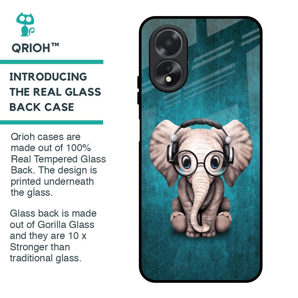 Adorable Baby Elephant Glass Case For Oppo A38