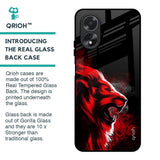 Red Angry Lion Glass Case for Oppo A38