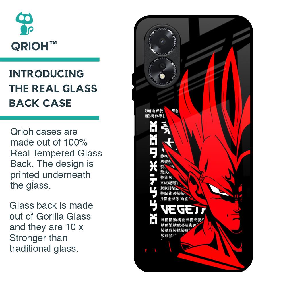 Red Vegeta Glass Case for Oppo A38