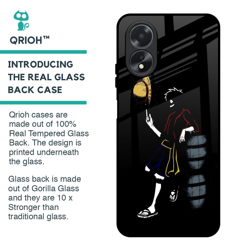 Luffy Line Art Glass Case for Oppo A38