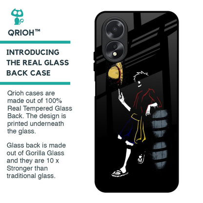 Luffy Line Art Glass Case for Oppo A38