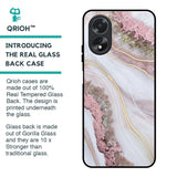 Pink & Gold Gllitter Marble Glass Case for Oppo A38