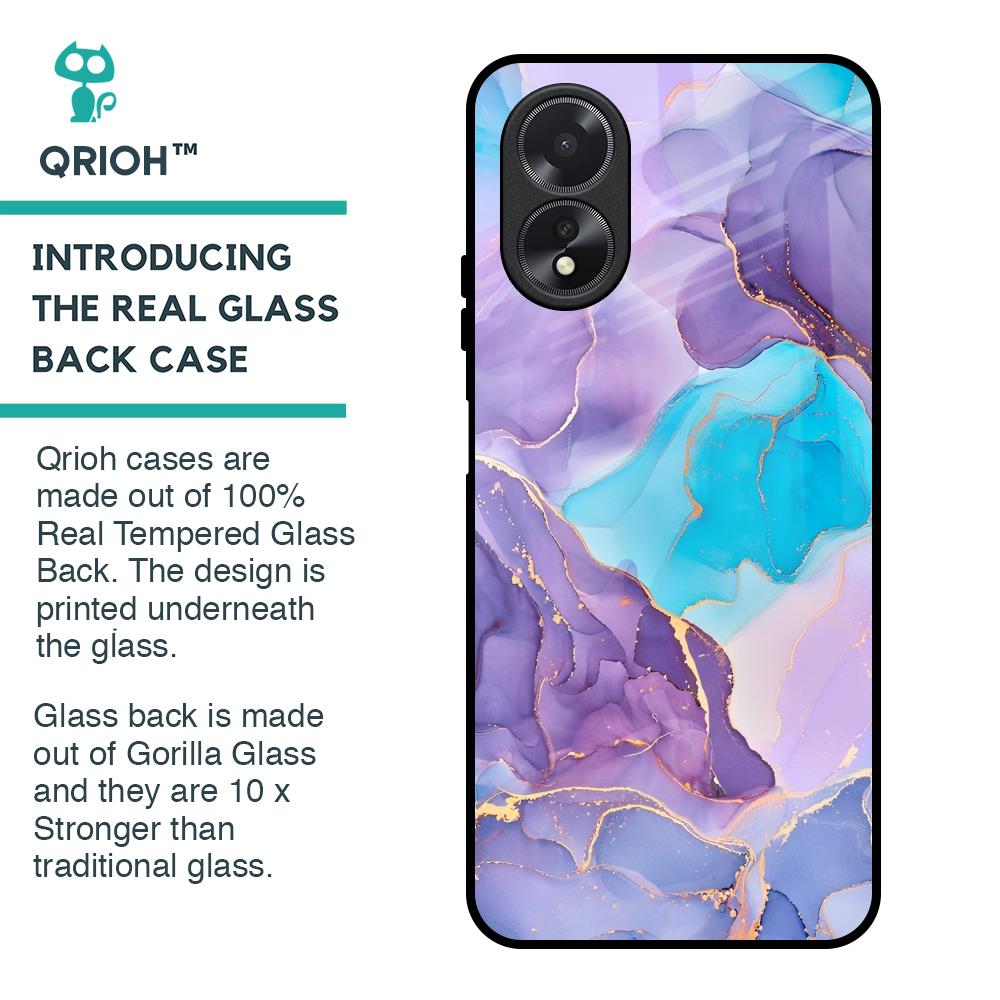 Alcohol ink Marble Glass Case for Oppo A38