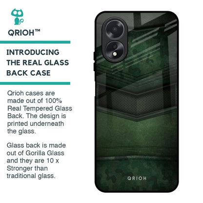 Green Leather Glass Case for Oppo A38