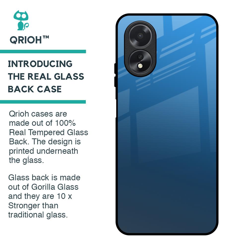 Blue Grey Ombre Glass Case for Oppo A38