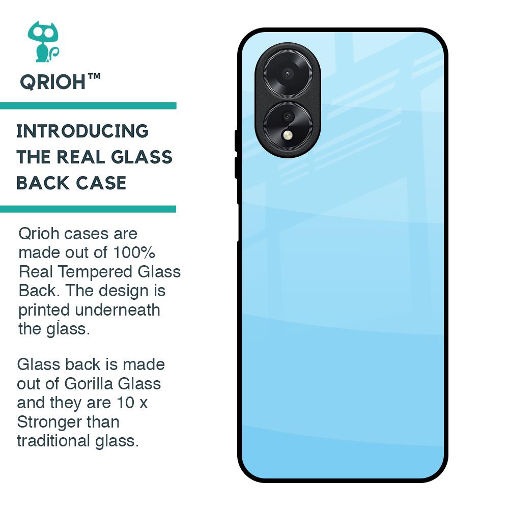 Wavy Blue Pattern Glass Case for Oppo A38