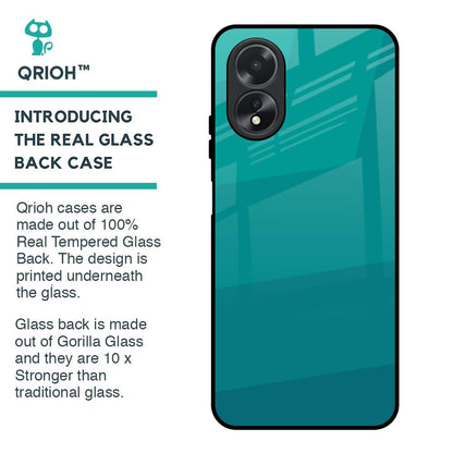 Green Triangle Pattern Glass Case for Oppo A38