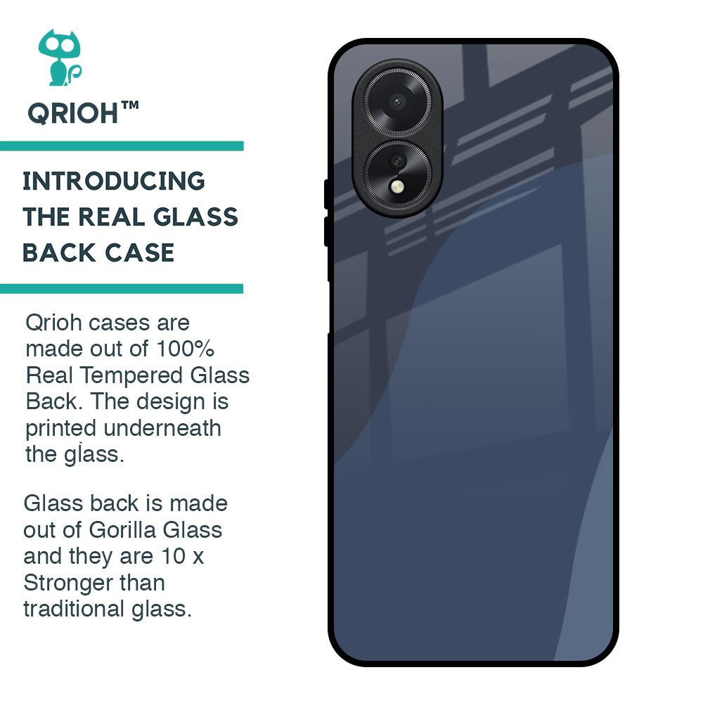 Navy Blue Ombre Glass Case for Oppo A38